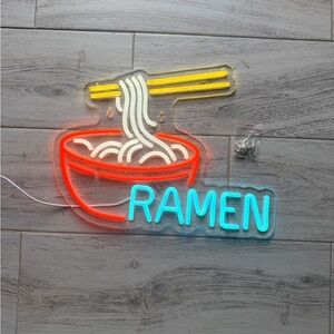Neon Ramen Bowl Wall Sign - Bright Multicolor LED